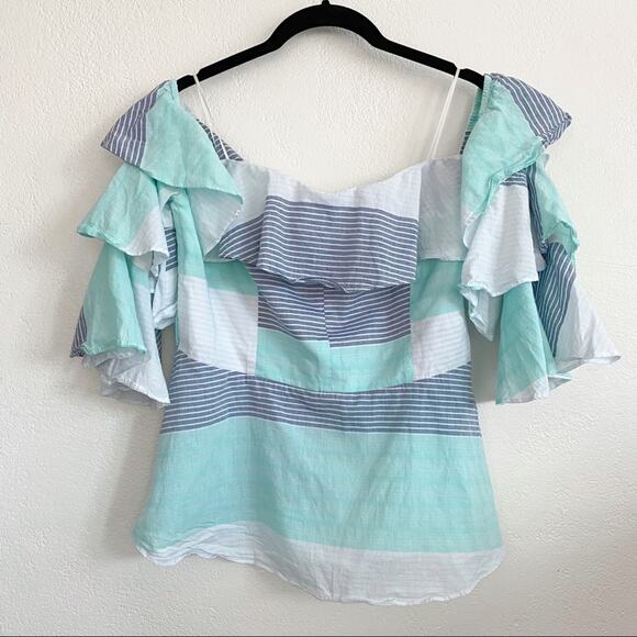 Amanda Uprichard Off the Shoulder Ruffle Top Size Medium - Picture 1 of 11